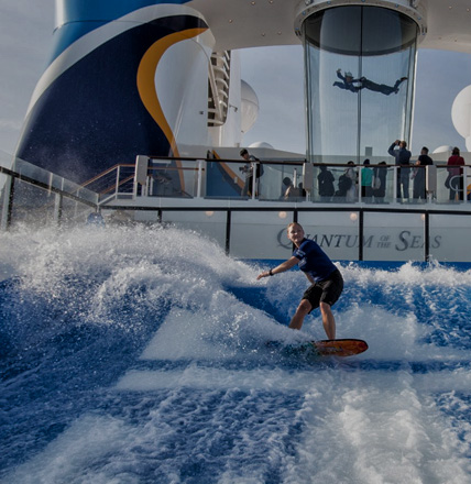 Surfing on the open sea